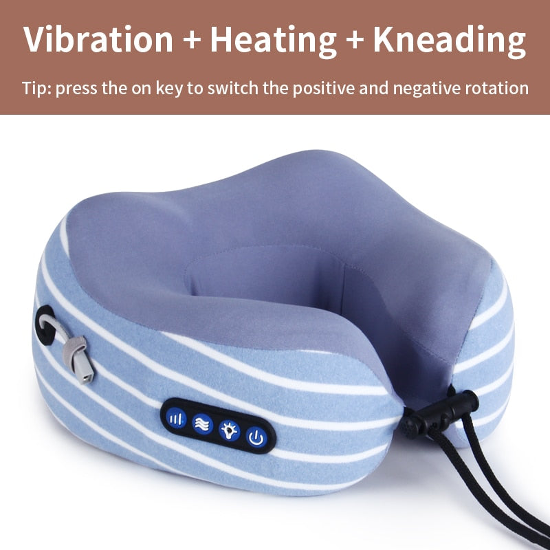 Masajeador de cuello eléctrico en forma de U almohada multifuncional portátil hombro Cervical masajeador al aire libre hogar coche masaje relajante