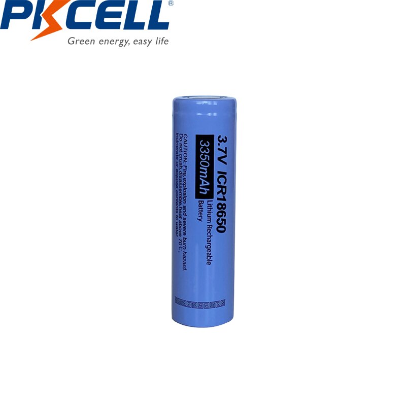 4PC PKCELL 18650 battery 3350mah 3.7 v ICR18650 Lithium Battery Li-ion Rechargeable battery For Flashlight batteries