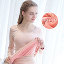 Ropa interior térmica de invierno para mujer, moda ajustada para el cuidado del cuerpo, cuello de encaje Sexy, diseño de encaje polar, ropa de invierno para mujer, Jersey cálido