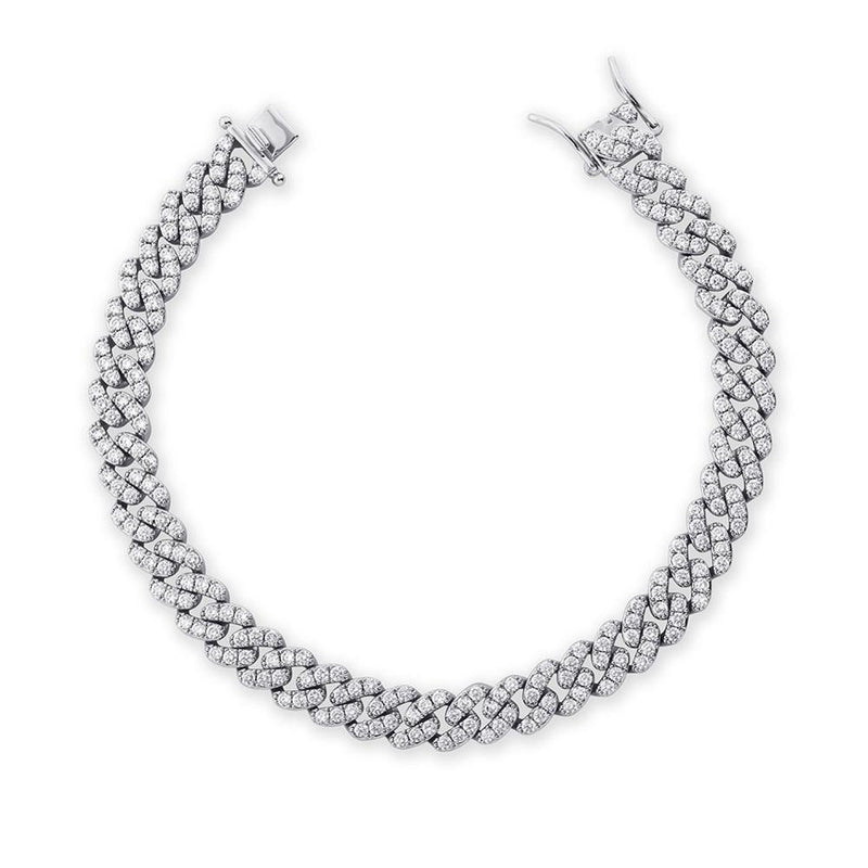 JINAO New 9&quot; 10&quot; Gold/Silver Color Anklet 9mm Charm Cuban Chain Anklet Iced Out Cubic Zirconia Anklet Gift Fashion Jewelry Gift