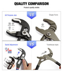 WORKPRO 8" 10" Wasserpumpenzange Schnellspannzangen-Zangensatz mit gerader Backe und Rillenverbindung