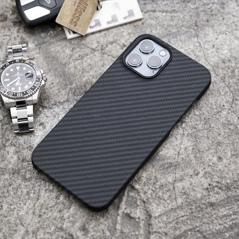 YMW 0,7 mm Carbon Case für iPhone 12 Pro Max 12Pro mini Ultradünne Aramidfaser Business Cover für iPhone 11 Pro Max Shell