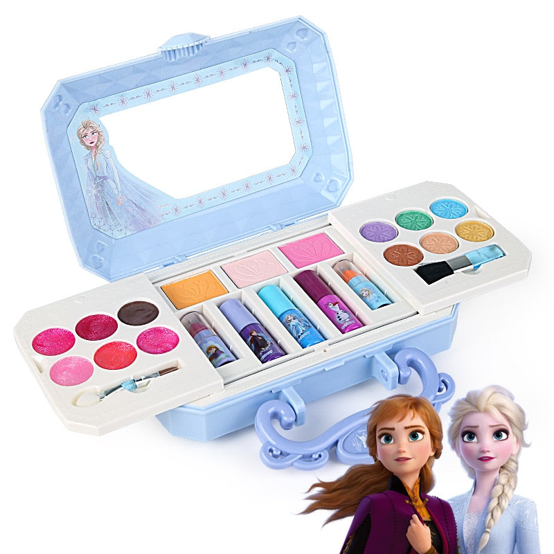 Nuevo Disney girls frozen elsa anna Cosmetics Beauty Set juguete niños Blancanieves princesa moda juguetes jugar casa niños regalo