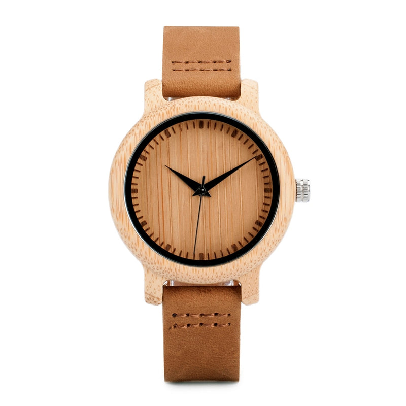 BOBO BIRD Ladies Casual Quartz Watches Natural Bamboo Wristwatch Top Brand Unique Clock For Couple in Gift Box