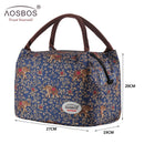 Aosbos Fashion Portable Insulated Canvas Lunch Bag 2020 Thermal Food Picknick Lunch Bags für Damen Kinder Herren Cooler Lunch Box Bag