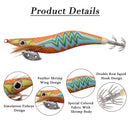 10 teile/schachtel Luminous Squid angelköder haken Holz Garnelen jigs Angelköder haken 12g 15g Künstliche köder mit doppelschicht box