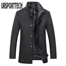 Winter Warm Wollmischung Mantel Herren Dicke Mäntel Topcoat Herren Einreiher Jacken Und Mäntel Mit Verstellbarer Weste Herrenmantel