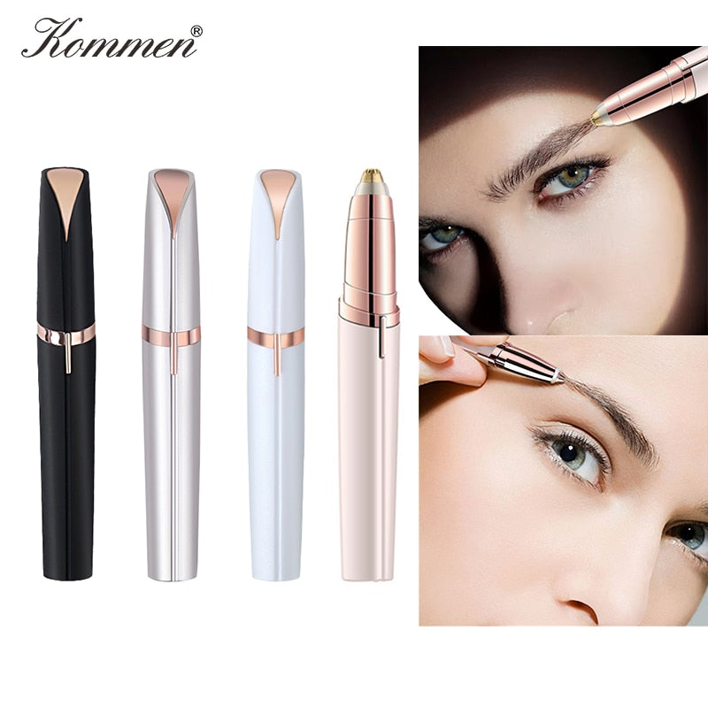 Electric Eyebrow Trimmer Painless Women Mini Eye Brow Shaper Shaver Razor Portable Facial Hair Remover for Women With Battery