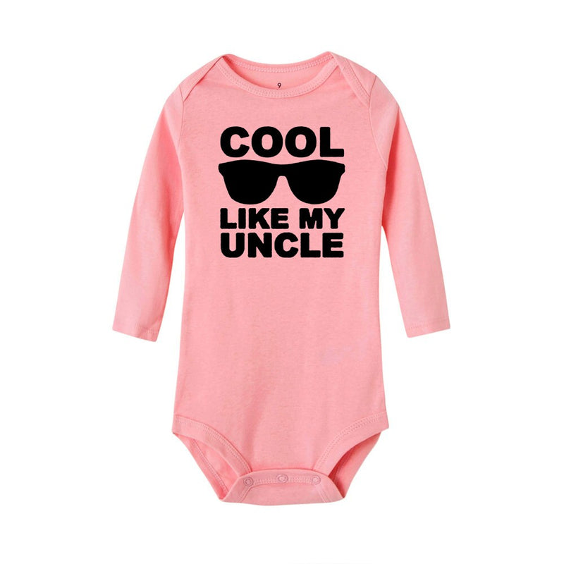 Cool Like My Uncle Baby Boys Bodysuits Autumn Long Sleeve Bodysuit  Winter Ropa  Newborn Shower Present 0-24M