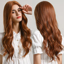 EASIHAIR Lange Schwarze Synthetische Perücken für Frauen Mittelteil Perücken Natürliches Haar Wellige Perücke Cosplay Hitzebeständige Schwarze Haarperücke