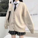 Moda japonesa College jk cárdigan holgado con cuello en V 2022 nuevo suéter femenino ropa exterior JK suéter abrigo uniforme escolar japonés