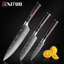 XITUO Kitchen Knife Japanese Knife Cooking Set 3&quot; 5&quot; 7&quot; 8&quot; inch+Laser Damascus Pattern Paring Fruit Vege Chef Knife Kitchen Tool