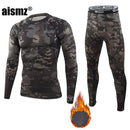 Aismz Thermo-Unterwäsche-Sets für Herren, schnell trocknend, antimikrobiell, Stretch, Thermo-Kompressions-Fleece, Schweiß, Fitness, warme lange Unterhosen