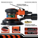 FivePears Pneumatischer Exzenterschleifer, 125 mm/150 mm Vakuum-Exzenter-Polier-/Schleifmaschine, pneumatische Werkzeuge