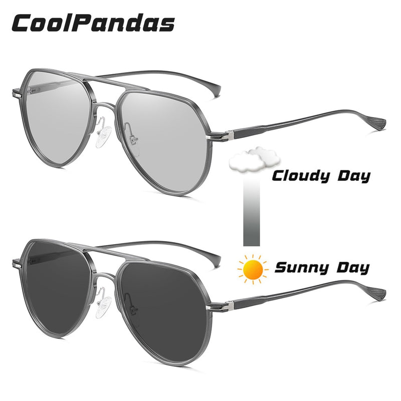 CoolPandas Marke Pilot Sonnenbrille Männer Frauen Photochrome Tag Nacht Fahren Polarisierte Sonnenbrille Chameleon anteojos de sol hombre