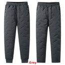 Winter Reißverschlusstaschen verdicken Fleece Jogginghose Herren Jogger Schwarz Grau Daunen Baumwolle Warme Hose Herren Wasserdichte Thermohose 7XL