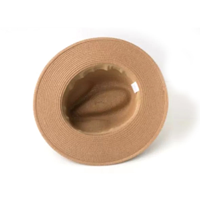 New Summer unisex Ribbon sun hat casual vacation Panama Topper hat straw hat women Beach jazz men hats Foldable Chapeau