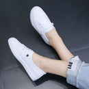 2022 Niedrige Plattform Turnschuhe Frauen Schuhe Weibliche Pu-Leder Wanderschuhe Loafers Weiß Flach Slip On Vulkanisieren Freizeitschuhe