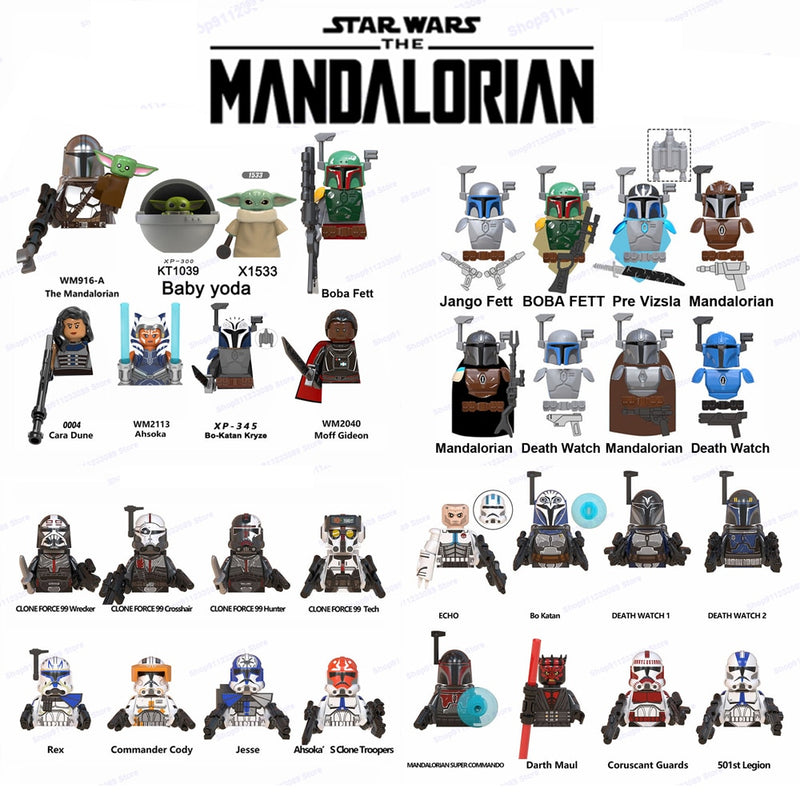 Mandalorians Building Blocks Baby Yodas Bricks Boba Fett Obi-wan Ahsoka Star Stormtroopers Luke Skywalker Wars Action Figure Toy