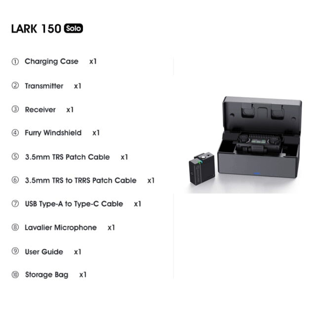 Hollyland LARK 150 Duo Kabelloses Lavalier-Mikrofon Mikrofon 2,4 GHz Ladebox für DSLR-Kamera Smartphones iPhone Android vs