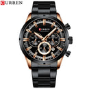 Reloj Curren para hombre, esfera azul, correa de acero inoxidable, fecha para hombre, relojes de negocios para hombre, relojes de pulsera impermeables de lujo para hombre