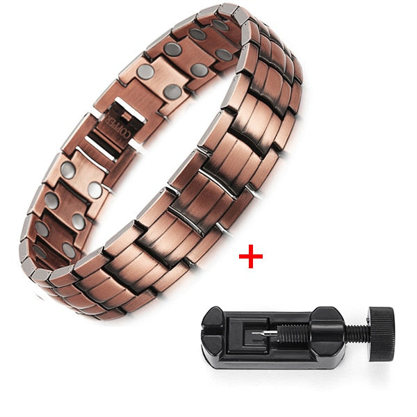 Oktrendy Pure Copper Magnetic Pain Relief Bracelet For Men Therapy Magnets Bangle Link Chain Women Health Care Jewelry Wholesale