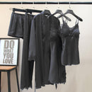 Bata Kimono, conjunto de pijamas de encaje para mujer, traje Polaire, ropa de dormir, albornoz, ropa de dormir de verano, pijamas sueltos para mujer