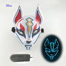 Anime Expro Decor Japanische Fuchsmaske Neon Led Licht Cosplay Maske Halloween Party Rave Led Maske Tanz DJ Zahltag Kostüm Requisiten