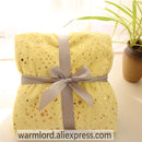 2 Schichten Plüsch-Punkt-Korallen-Fleece, der goldene Sterne Mond-Blau-Sternen-Kleinkind-Steppdecke-Mädchen-Baby-Decke-Kind-Krippen-Bettwäsche bronziert