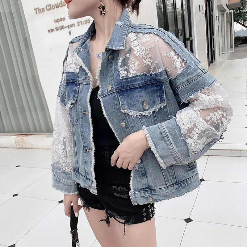 2020 New Summer Long Sleeve Large Size Jeans Jackets Women&