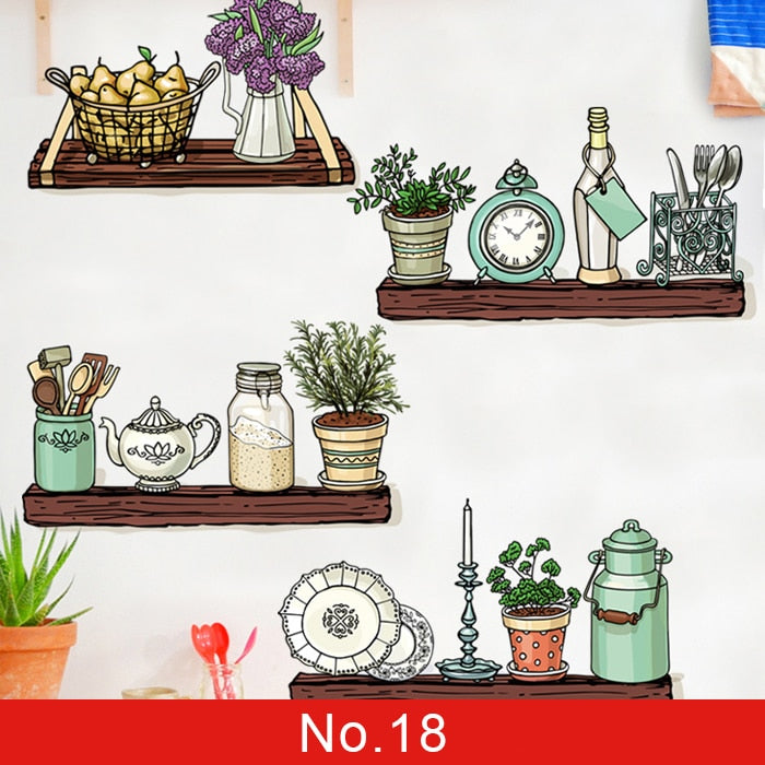 24 estilos Serie de plantas Pegatinas de pared para sala de estar Dormitorio Hojas verdes Calcomanías de pared extraíbles Vinilo DIY Murales ecológicos