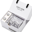 Joy Alice Hochzeit Männer Krawatten Geschenkbox Verpackung Männer Marke Luxus Krawatte Einstecktuch Seidenkrawatte Set Manschettenknöpfe Taschentuch