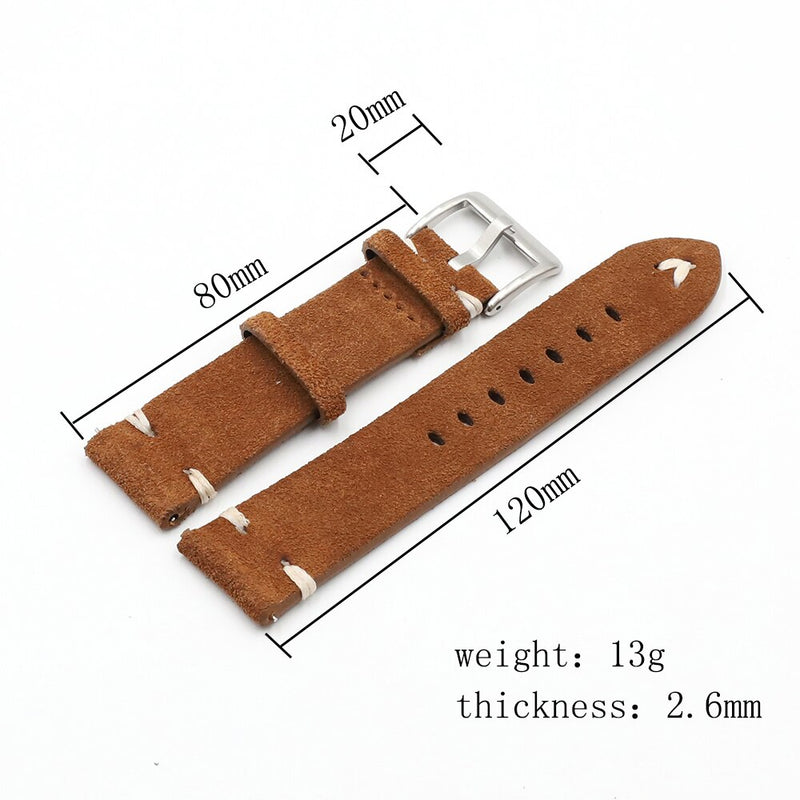 Retro Camouflage Suede Leather Watch Band Strap 18mm 20mm 22mm 24mm for Men Women Watch Belt Accessories Wrist Watch Bracelet