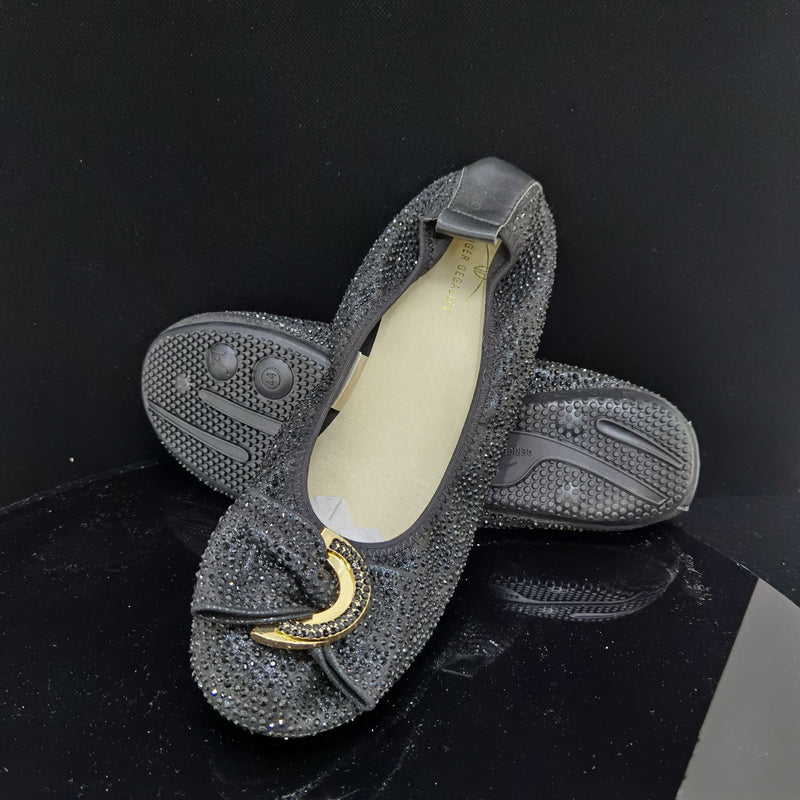 Ballerina Ballerinas für Damen Übergröße 40 41 42 43 44 Lässige Ballerinas mit breiter Breite für Damen Flache Schuhe zum Hineinschlüpfen