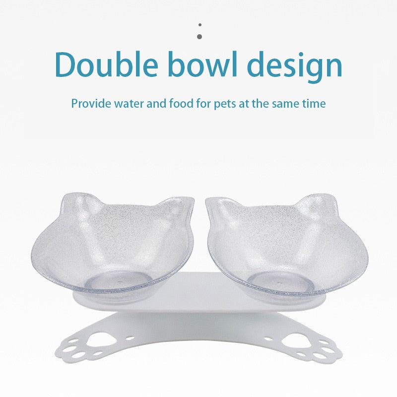 Cat Double Bowl Cat Bowl Dog Bowl  Non-slip Food Bowl With Raised Stand Cat Feeding & Watering Supplies Dog Feeder Pet Supplies