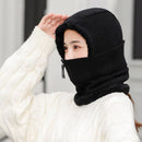 1pcs Women Winter Knitted Hat New Add Fur Lined Warm Winter Hats For Women With Zipper Keep Face And Ear Warmer Balaclava Cap