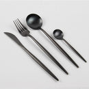 Westliches Geschirr aus Rotgold, Steakmesser, Gabel, Kaffeelöffel, Teelöffel, Stahlbesteck, Edelstahl, Heim-Dinner, Geschirr-Set