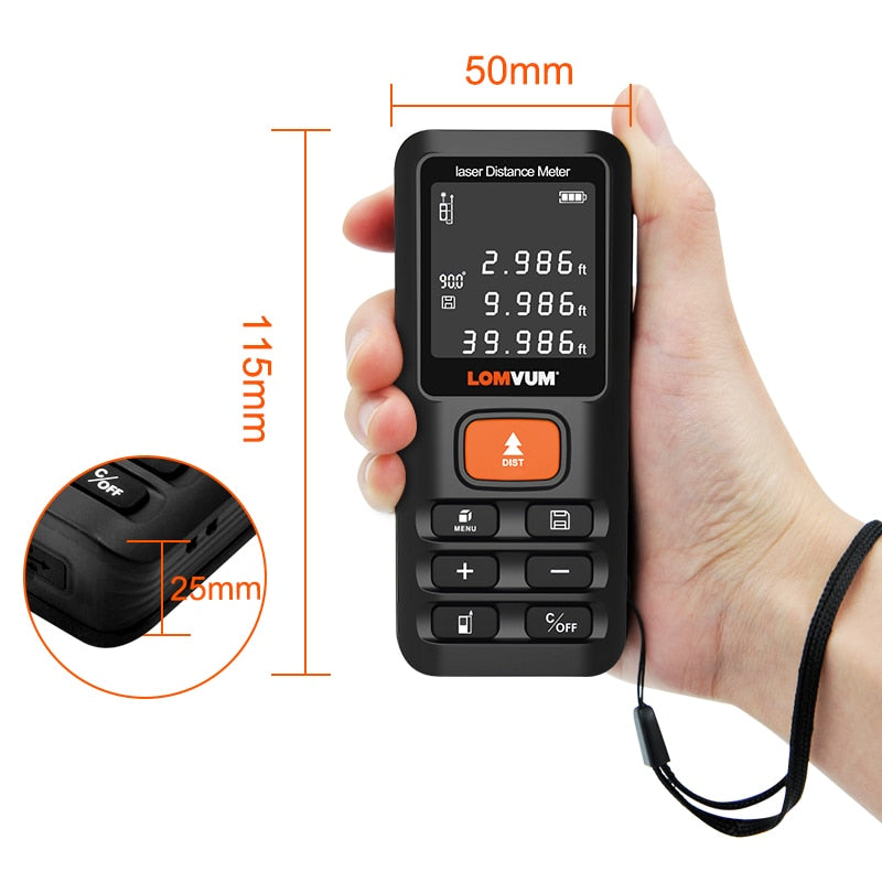 LOMVUM 40m 120m Trena Measure Tape Laser Ruler Rangefinders Digital Distance Meter Measurer Range Finder Lazer Metreler 100m