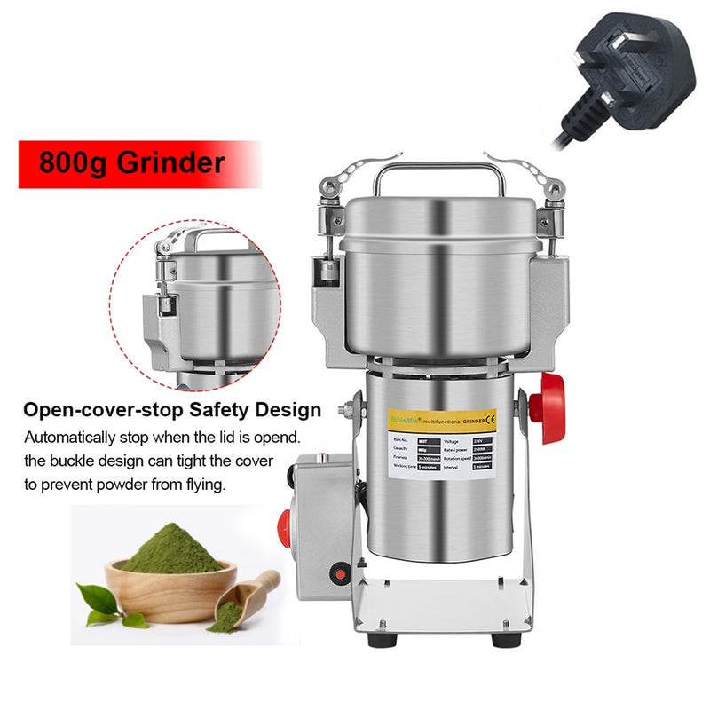 BioloMix 800g 700g Körner Gewürze Hebals Müsli Kaffee Trockenfutter Mühle Mühle Mahlmaschine Schrotmühle Mehl Pulverzerkleinerer