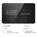 CIARRA CBTIH2 Induction Hob 3500W, Double Induction Cooker with Sensor Touch Control 10 Temperature Levels Multiple Power Level