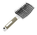 Huiyun Hot Hair Brush Wildschweinborsten-Kopfhaut-Massagekamm Nylon Frauen Wet Curly Tangle Brushes Salon Detagling Hairdressing Styling