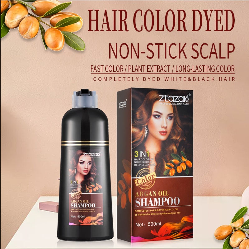 Champú para teñir el cabello de Color orgánico Natural, champú para teñir el cabello de larga duración, tinte profesional