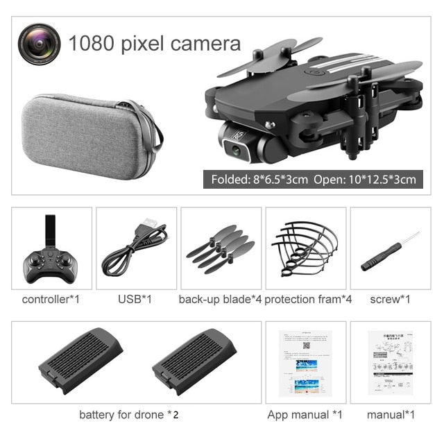 Mini RC Drone 4K HD Camera Quadcopter WiFi Fpv Air Pressure Altitude Hold Black And Foldable Mobile Control Dron Toys 2021