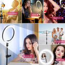 10" LED-Ringlicht Foto-Selfie-Ringbeleuchtung mit Ständer für Smartphone Youtube Make-up-Videostudio-Stativ-Ringlicht