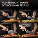 HEZHEN Küchenmesser-Set 1-7PC Damaststahlmesser Kochmesser Küchenzubehör Professionelle Kochmesser Kochwerkzeuge