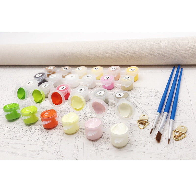 Seaside Malen nach Zahlen Figur Kinder DIY Kits Acrylfarbe für Erwachsene Ölbild Färbung Zeichnen nach Zahlen Dekoration