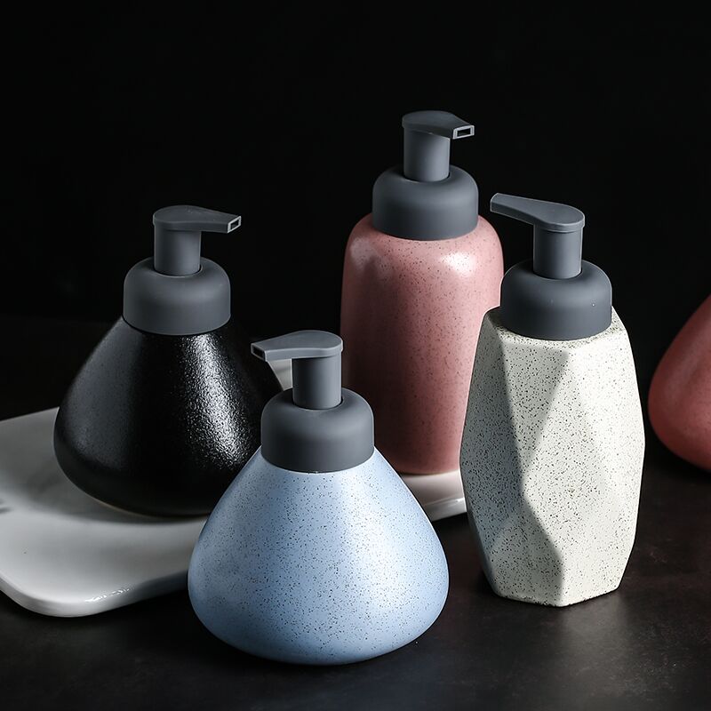 Nordic Soap Dispenser Ceramic Shower Gel Bottling Foam Emulsion Press Bottles Hand Liquid Soap Hotel Toilet Bathroom Accessories