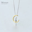 Modian Real 925 Sterling Silver Gold Color Animal Cat Sets Charm Stud Earrings For Women Fashion Necklace Pendant Party Jewelry