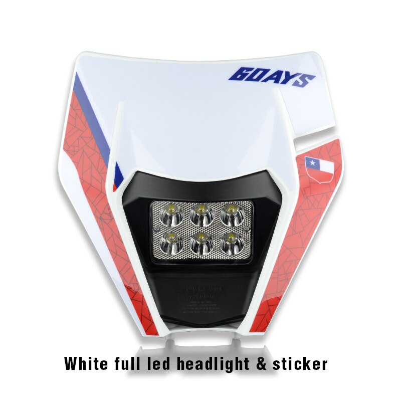 PowerZone Motorcycle LED Headlight Headlamp Head Light Supermoto Fairing For KTM EXC SXF MX Dirt Bike Enduro LED Headlight