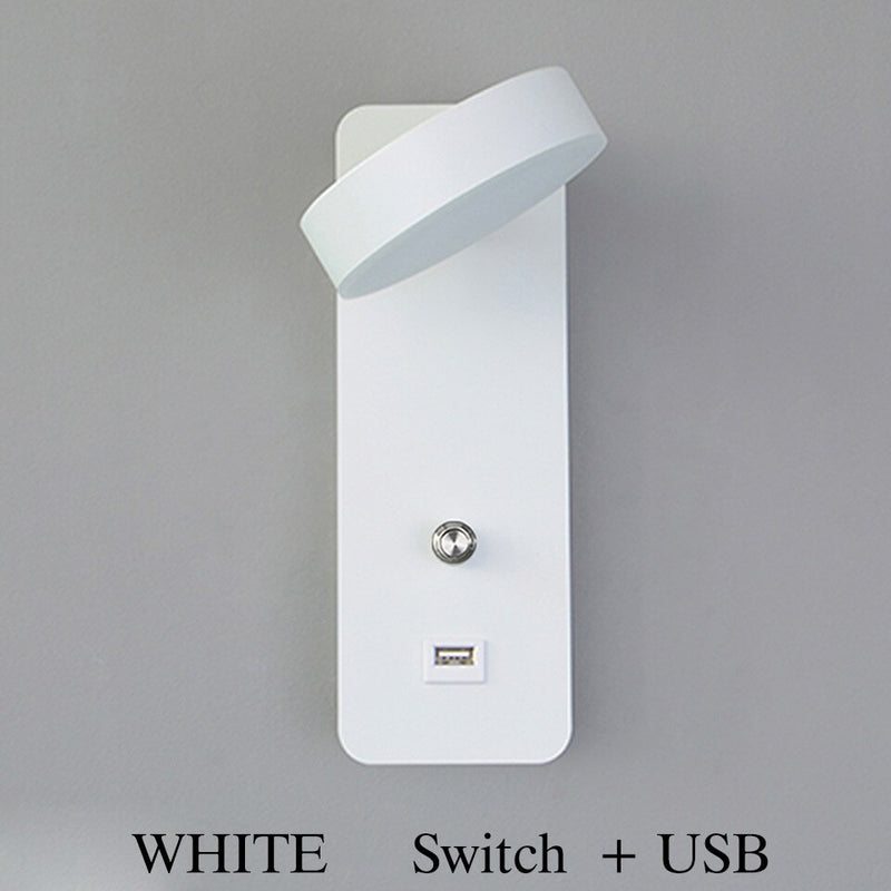 Led indoor wall lamps 9W wiht switch led wall light modern stai wall with USB charge wall sconce livingroom led luminaire